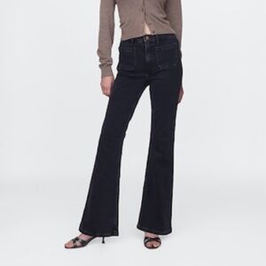GAP High Rise '70s Flare Black Jeans